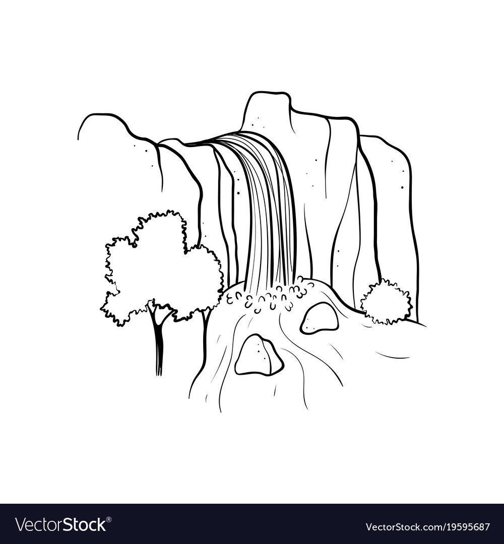 Нарисовать водопад карандашом