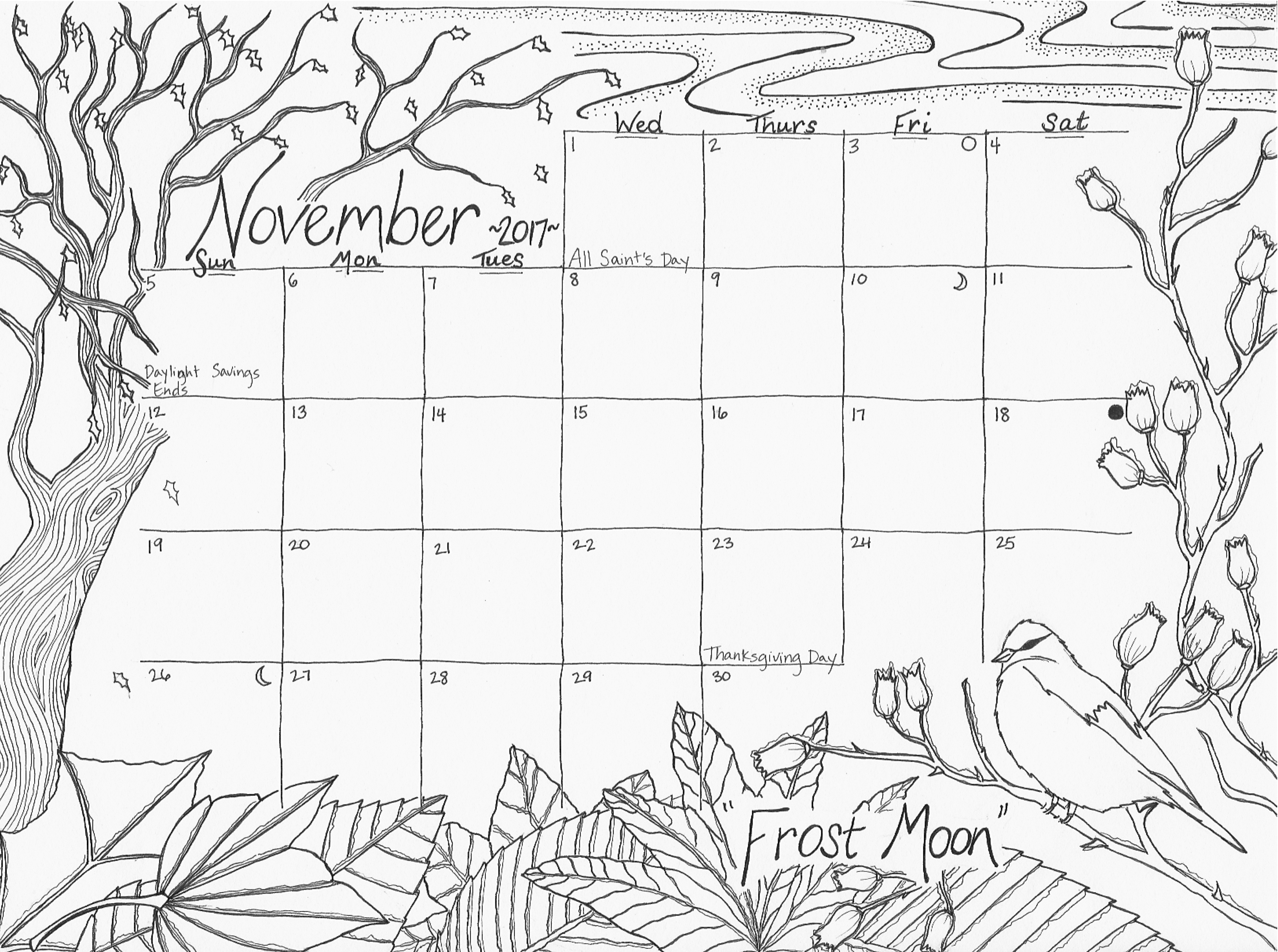 Календарь раскраска на сентябрь