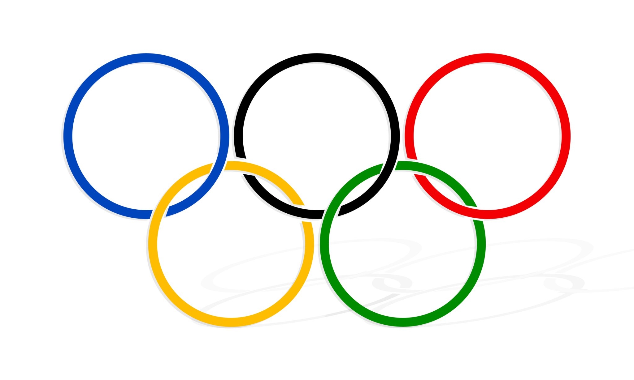Олимпийские кольца на белом фоне
