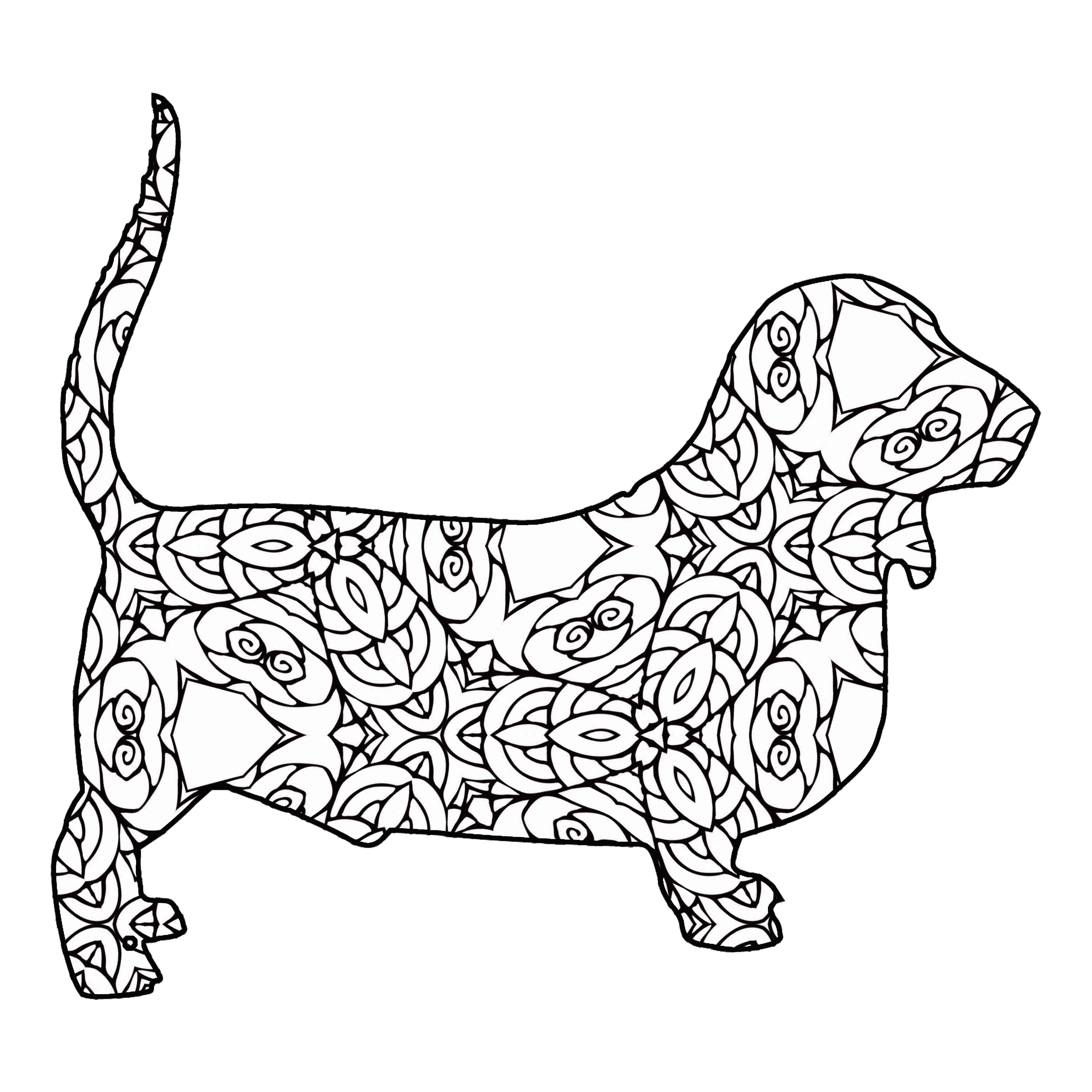 Раскраска Мандала собачка