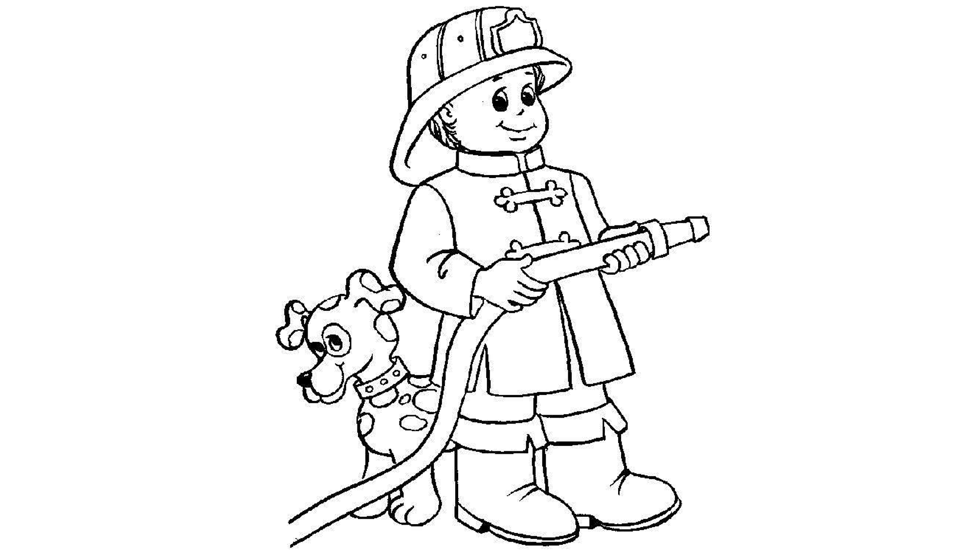 Пожарник рисунок раскраска