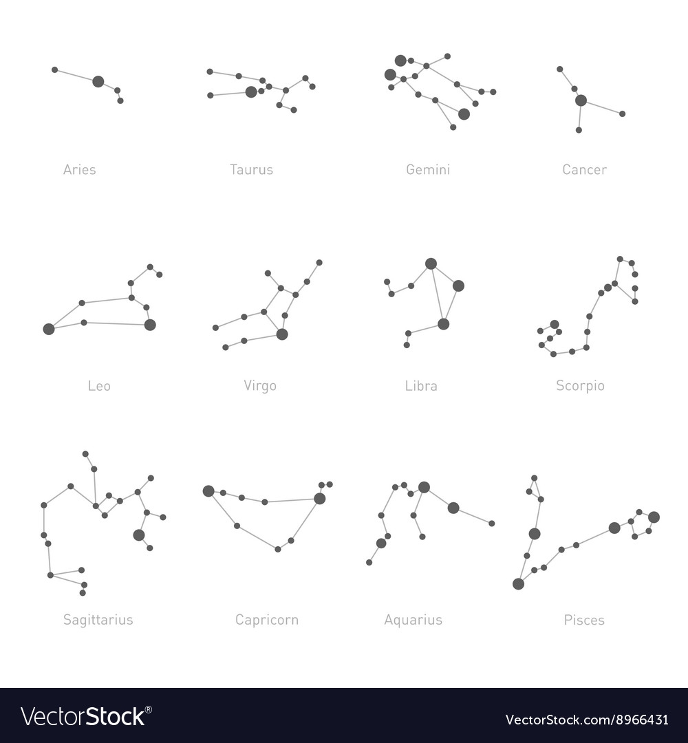 Схемы созвездий знаков зодиака