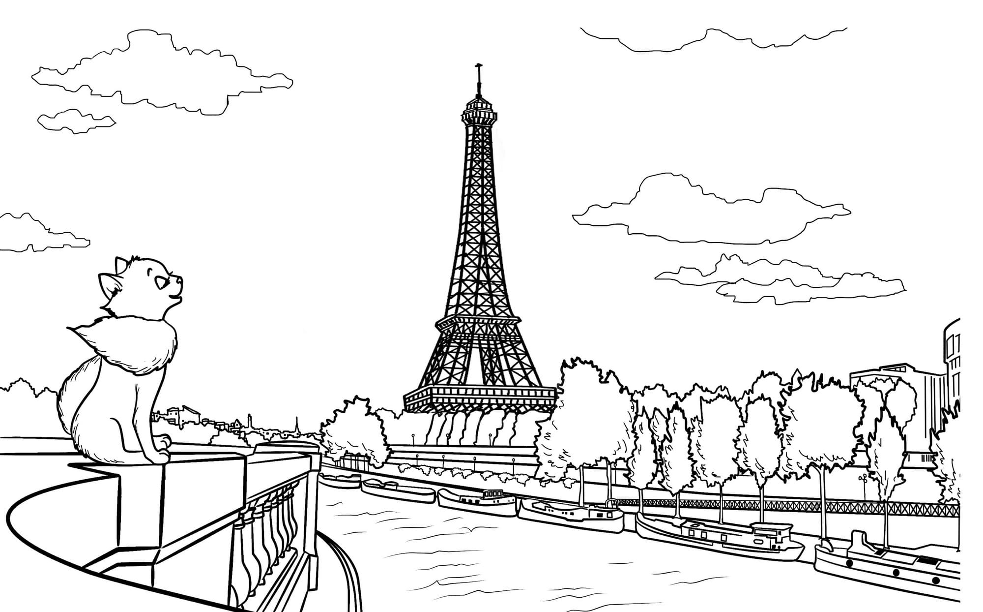 Раскраска город Париж