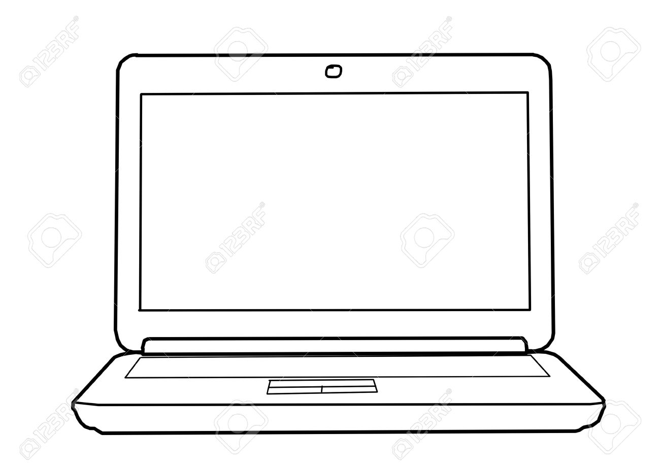 Поэтапное рисование ноутбука