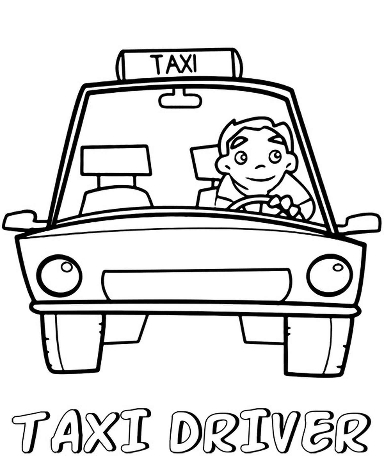 Водитель такси раскраска для детей