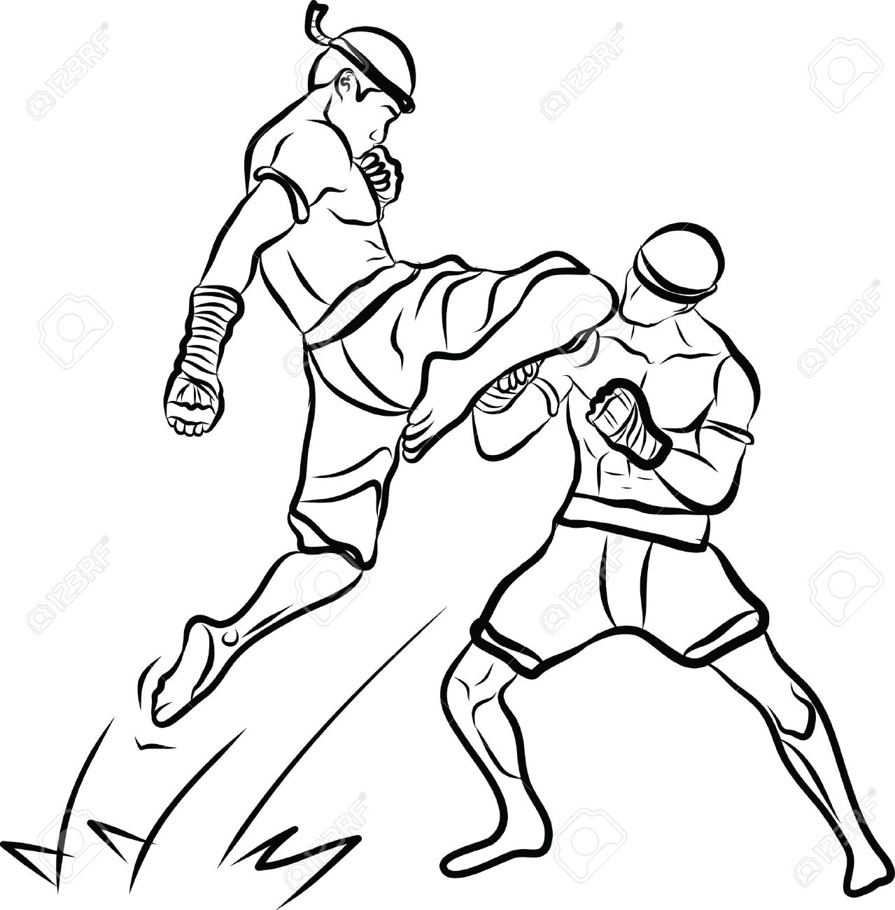 Тайский бокс нарисованные