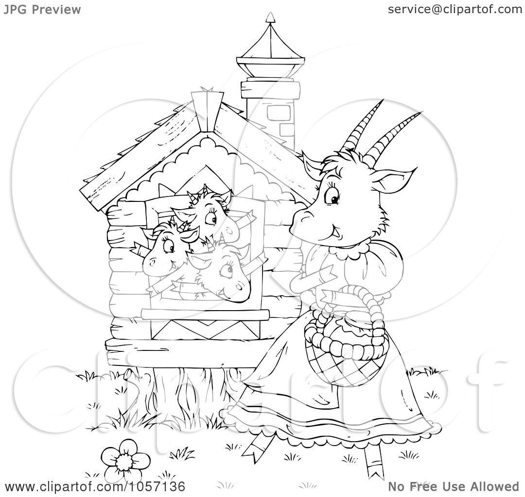 Раскраска домик семерых козлят