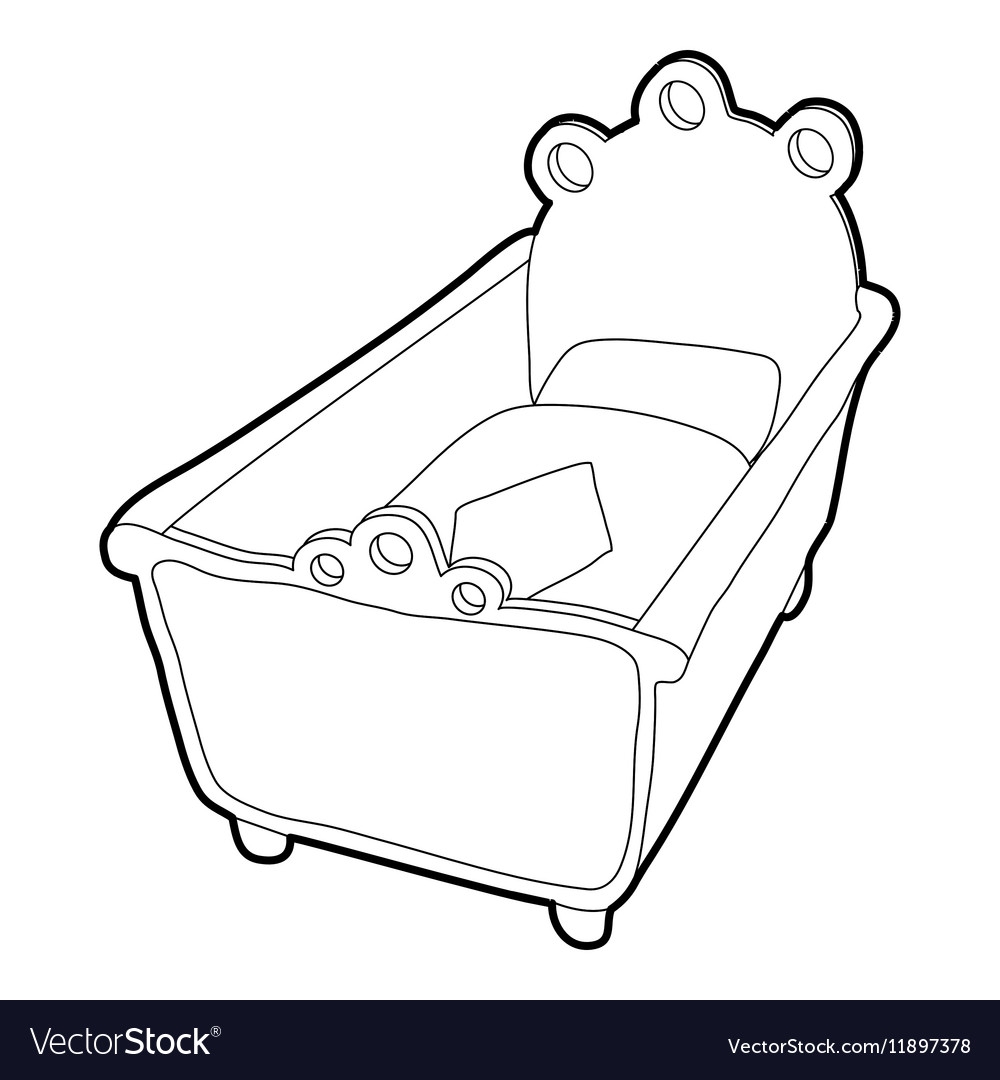 Малыш в кроватке раскраска для детей