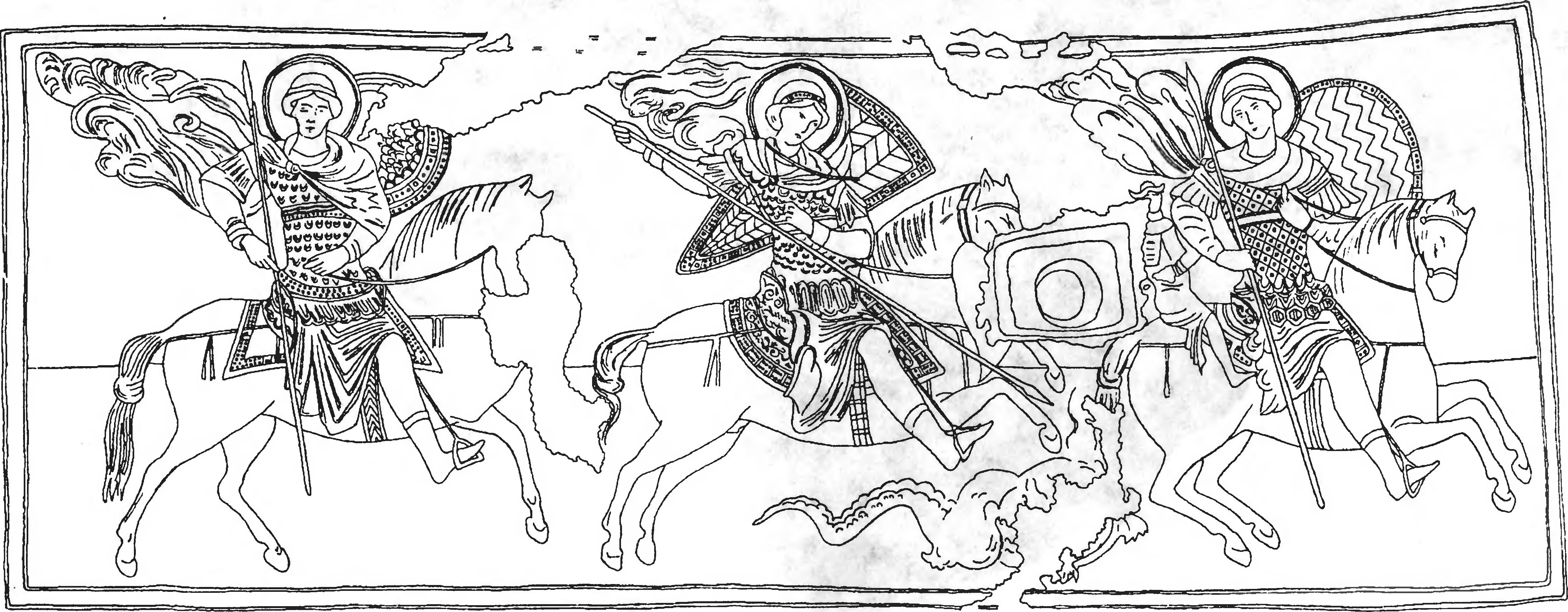 Великомученик Георгий прорись иконы