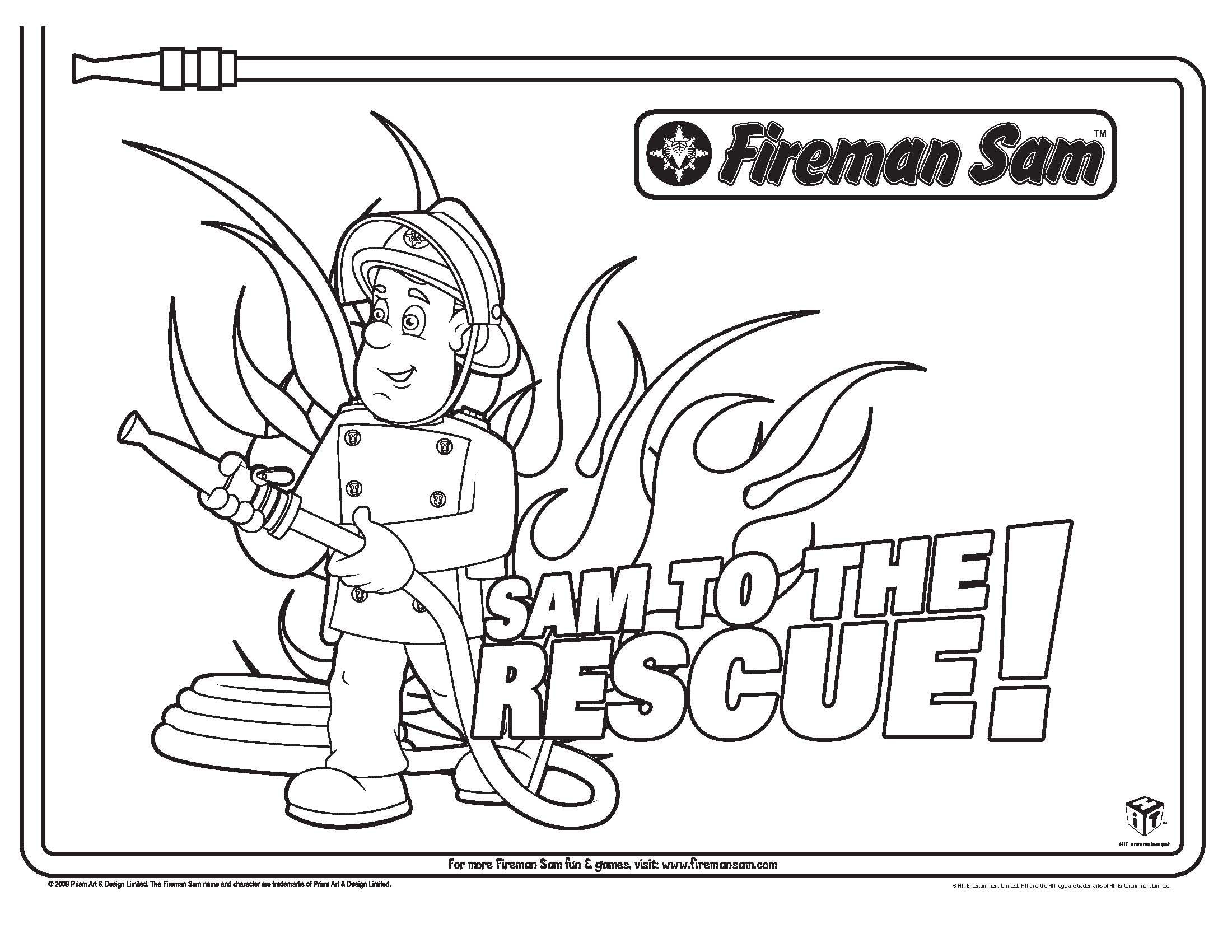 Раскраска с трафаретами Fireman Sam
