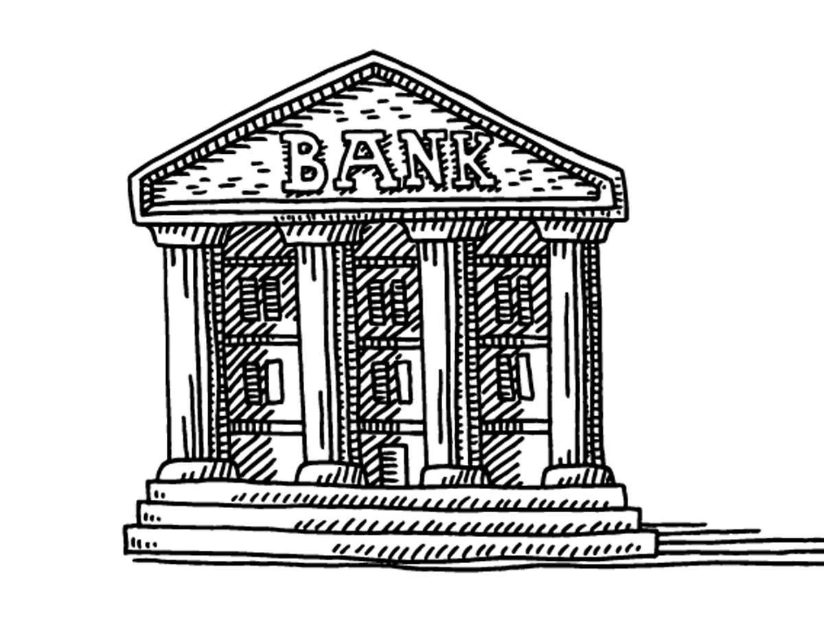 Банк рисунок черно белый