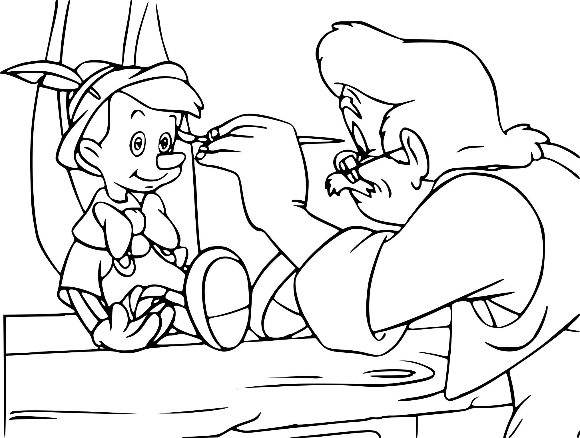 Раскраски из современных мультфильмов для детей Пиноккио