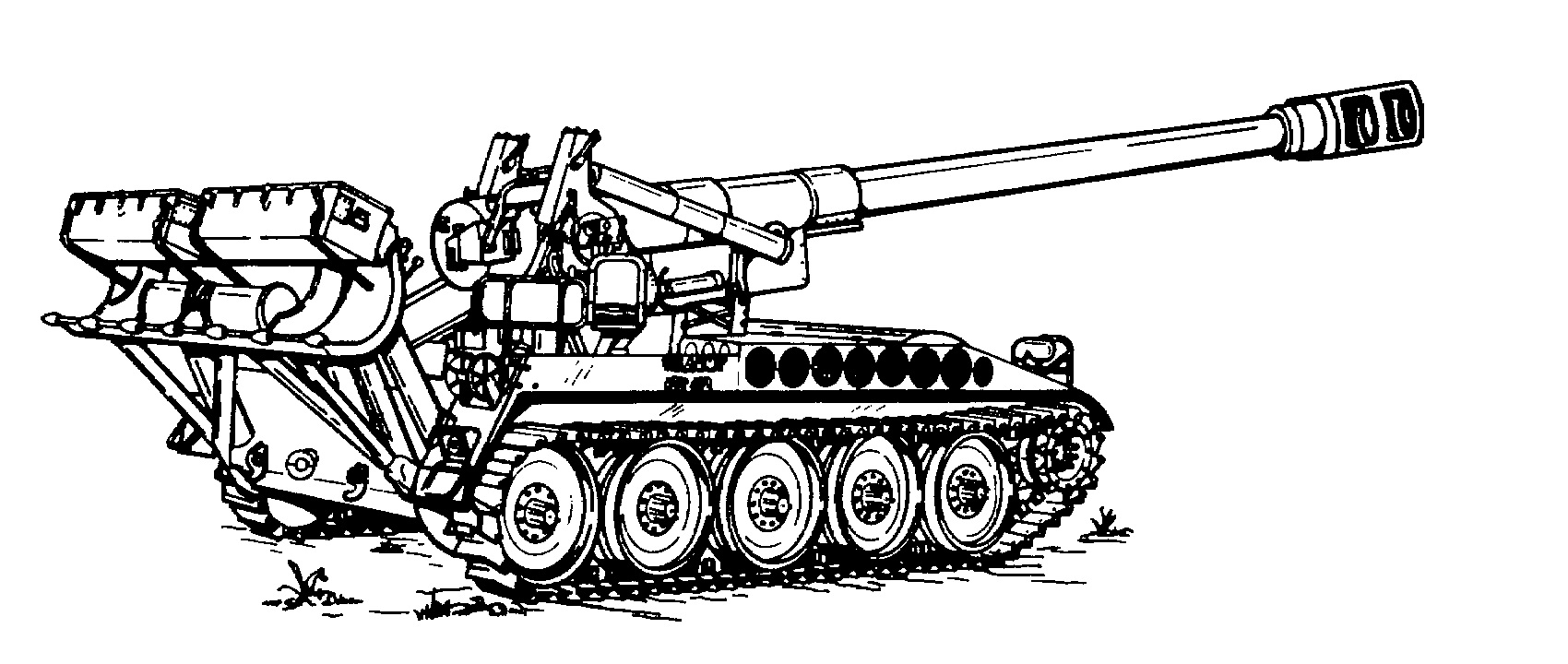 M110 203mm self-Propelled Howitzer чертеж