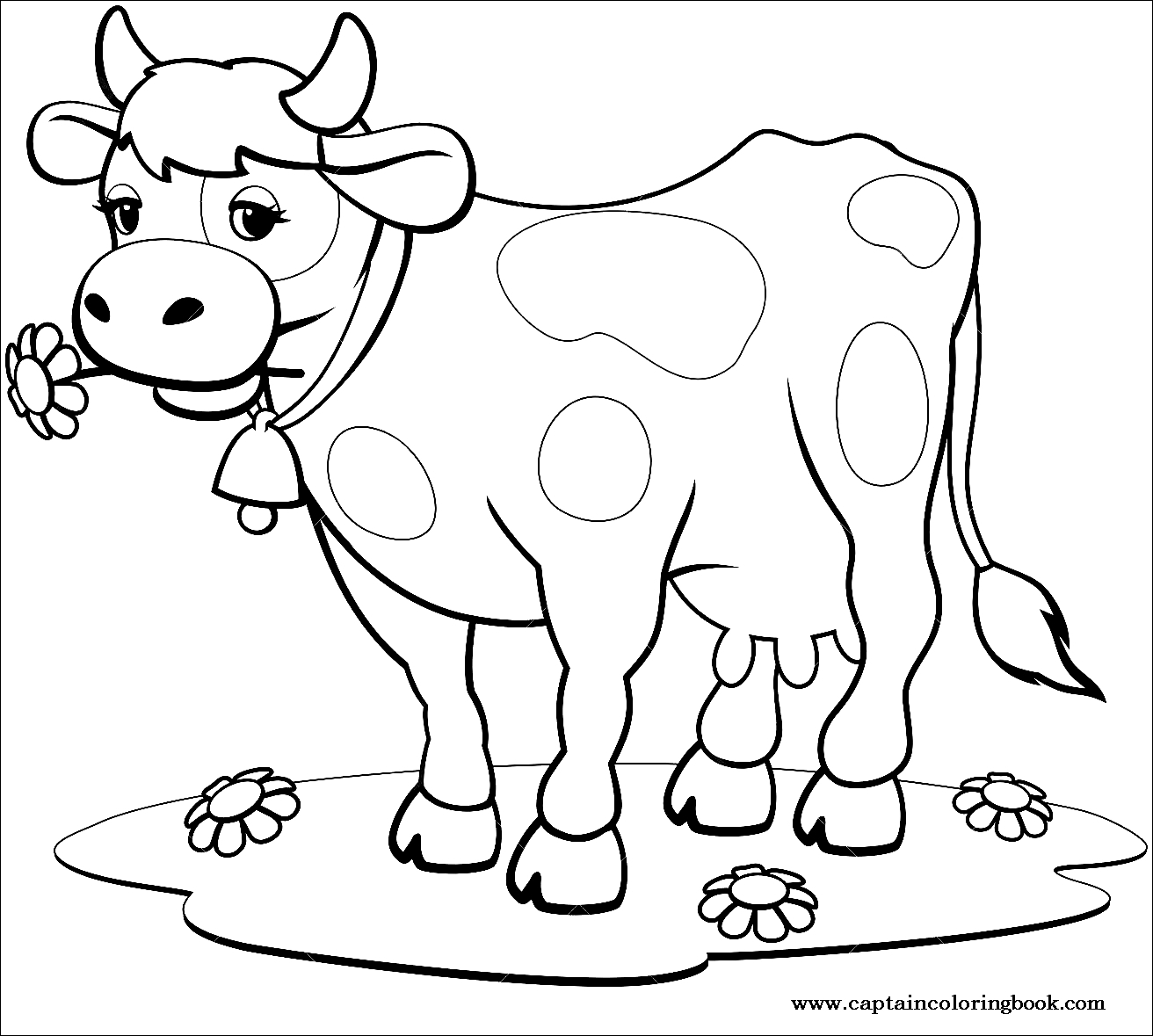 Корова раскраска пятнышки