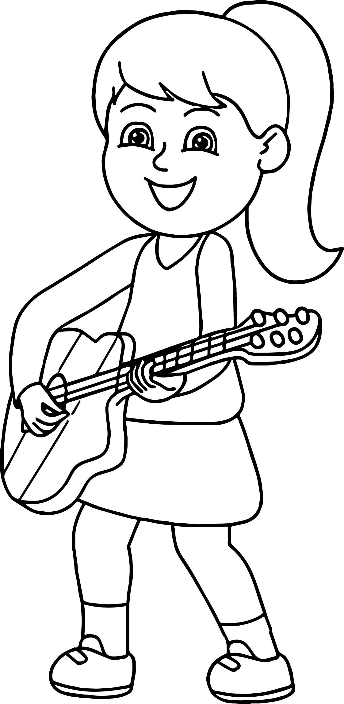 Гитарист раскраска для детей