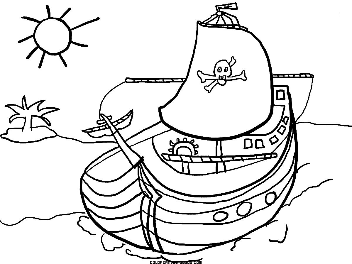 Раскраска пираты на морскую тему для детей