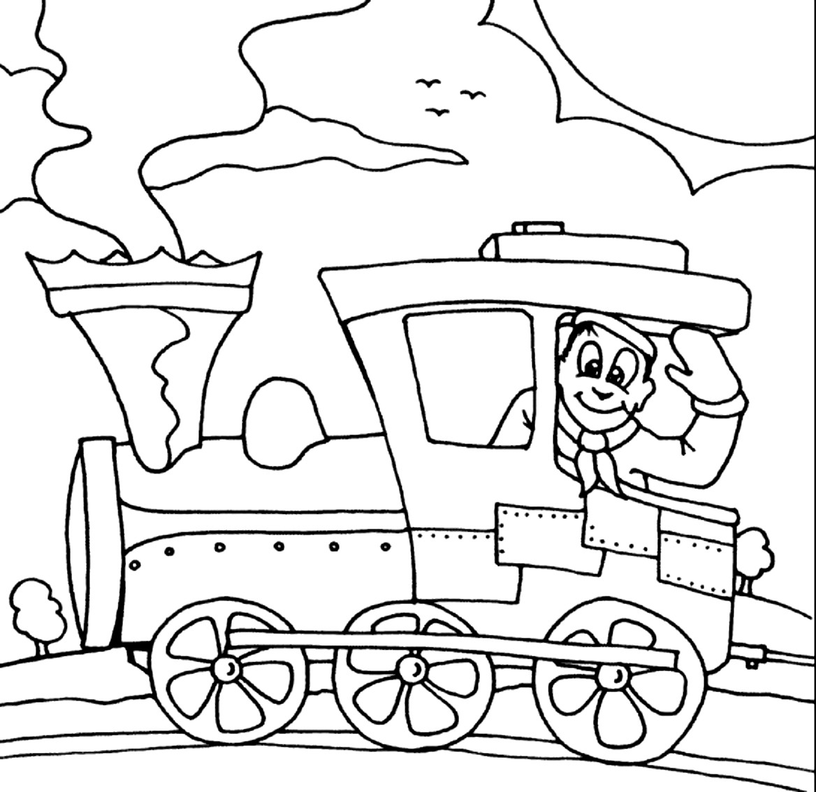 Раскраска для детей профессия железнодорожника