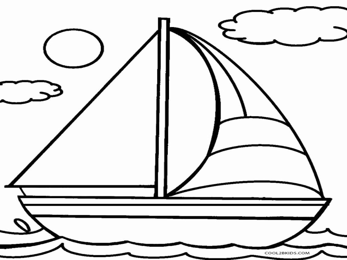 Раскраска лодка для детей 3-4 лет