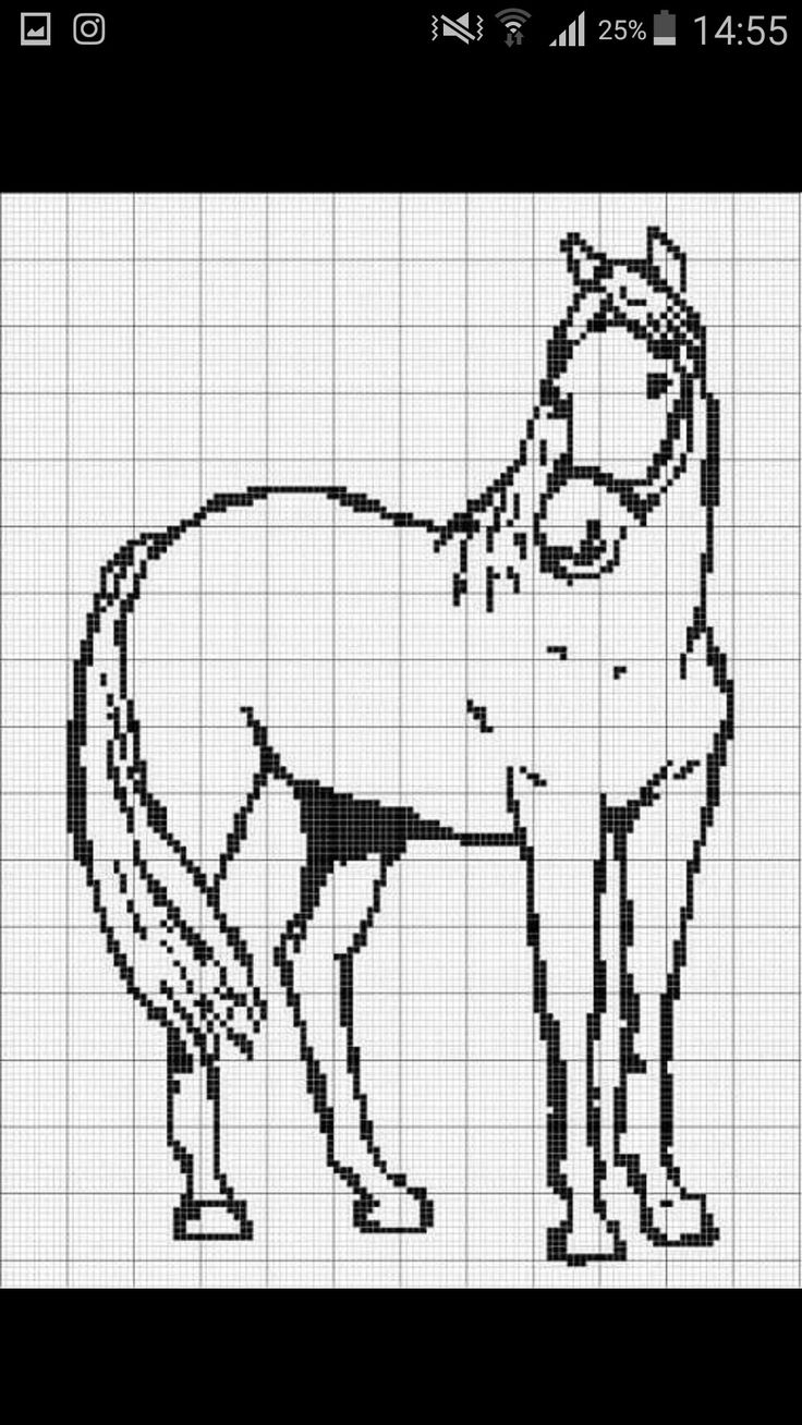 Рисование по клеточкам лошадь