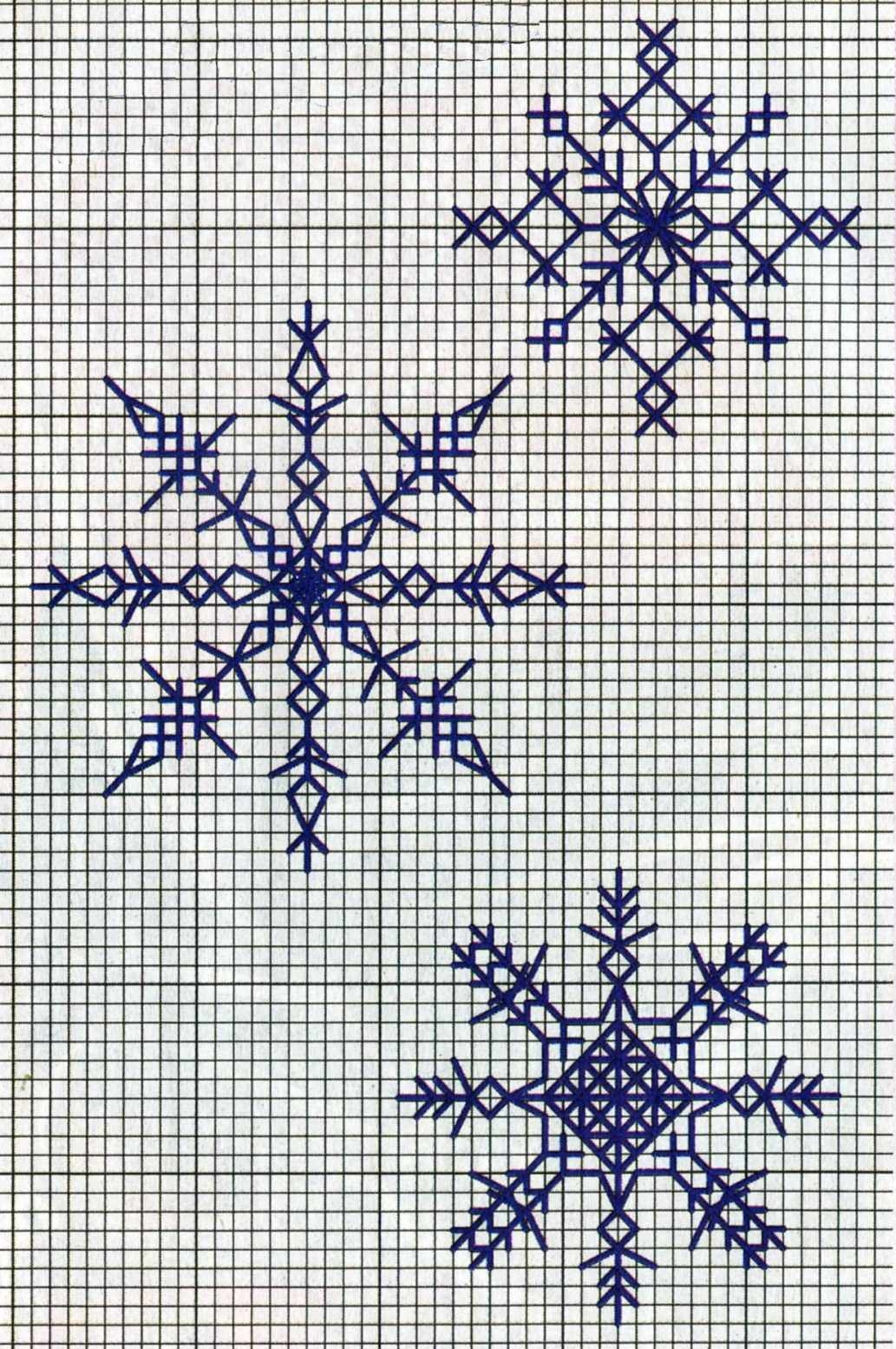 Схема вышивки снежинки