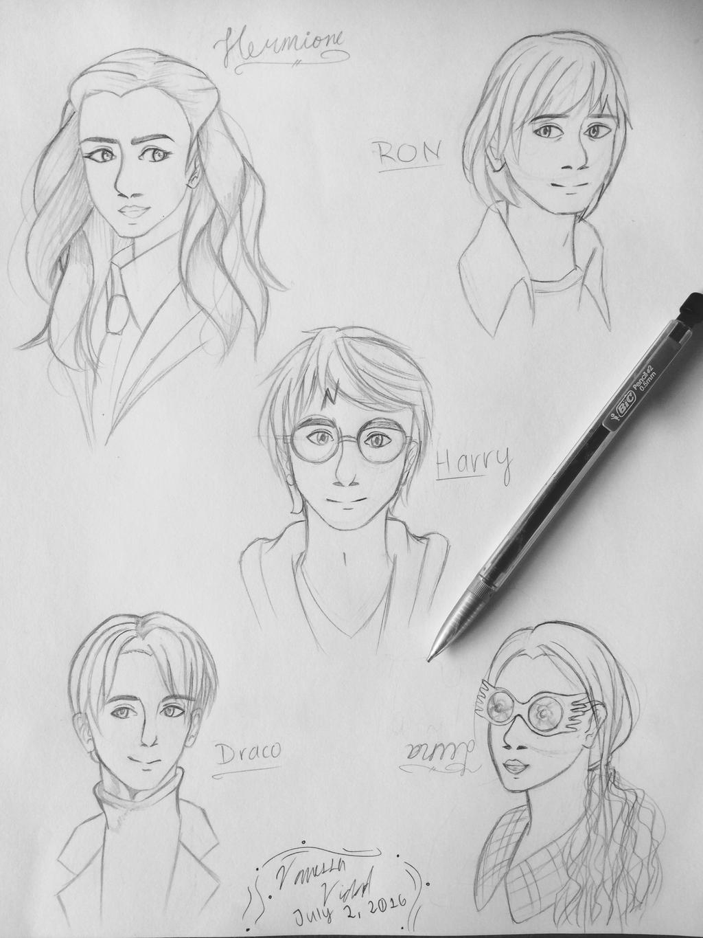 Рисунки для срисовки Гарри Поттер легкие