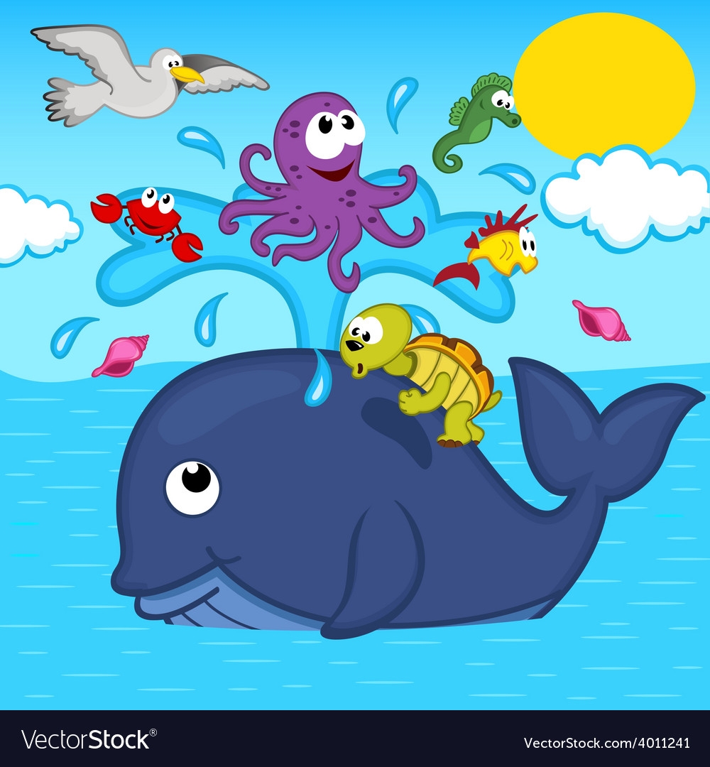 Морские животные для детей кит