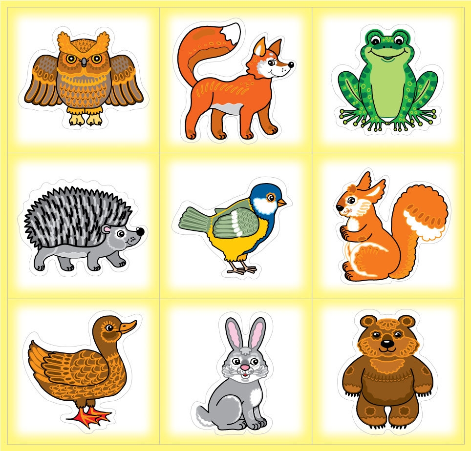 Карточки с животными для детей