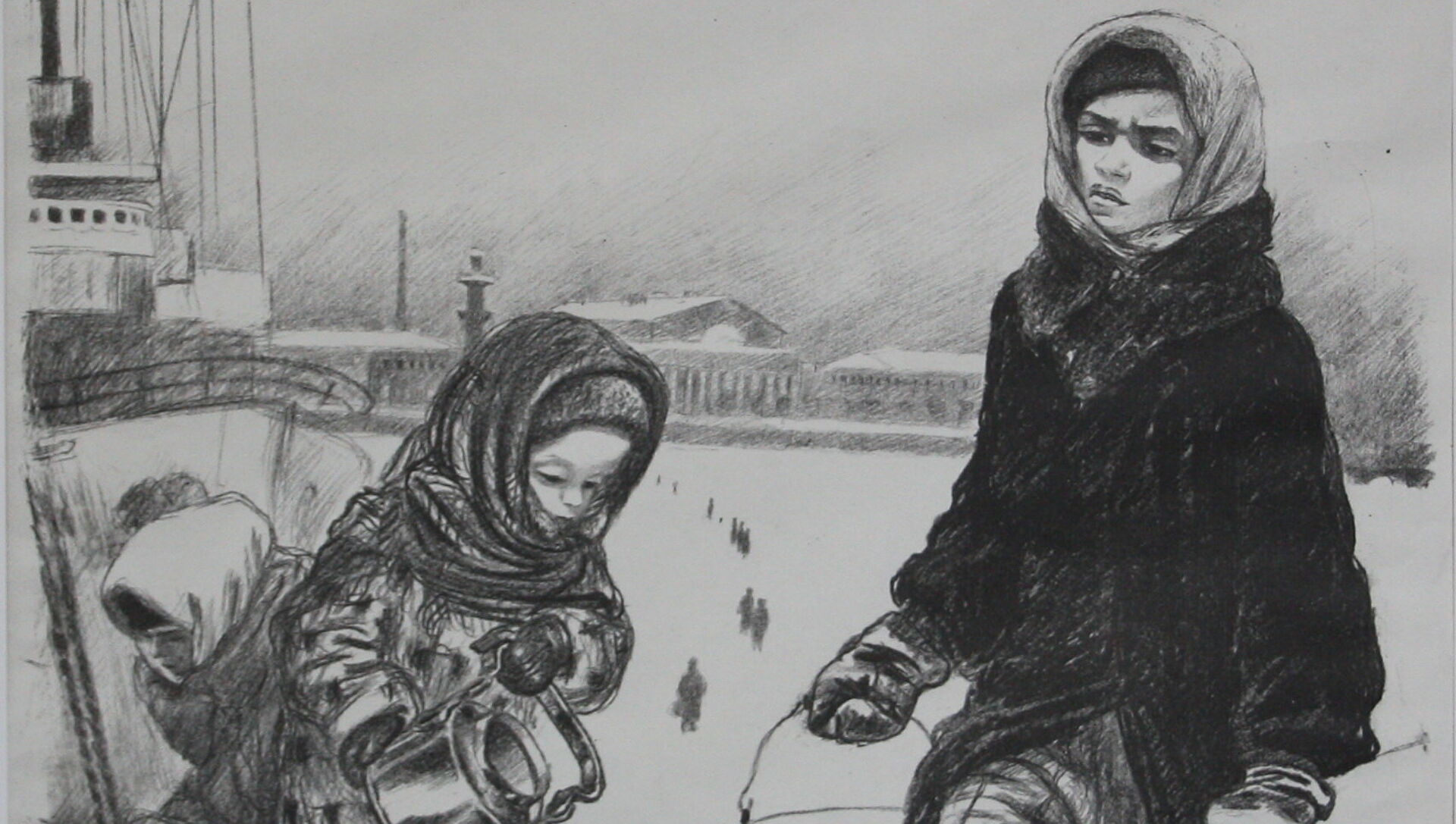 Блокадный Ленинград рисунки