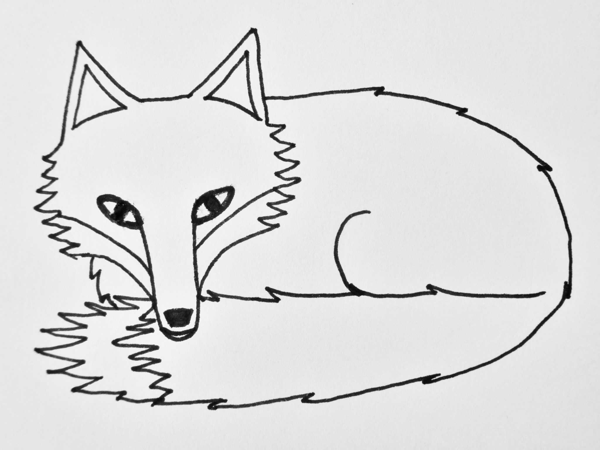Рисунок лисы карандашом для детей