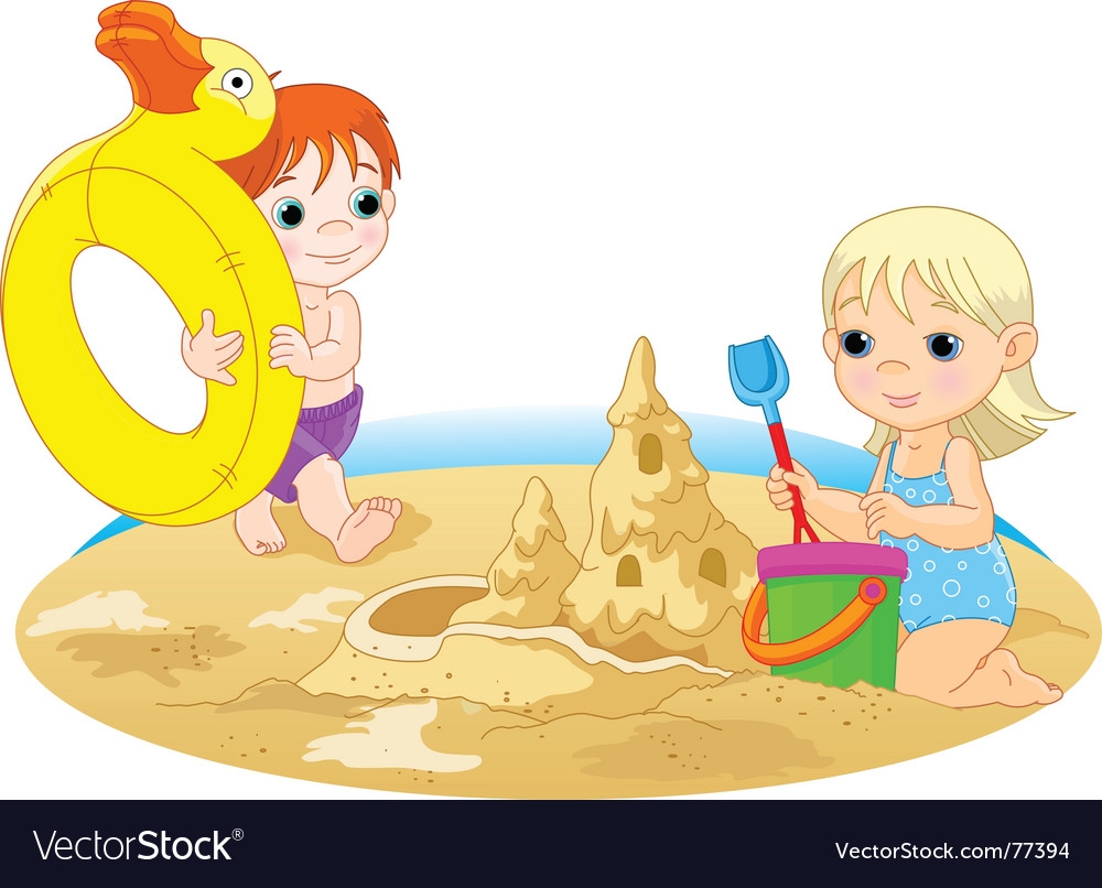 Рисунок дети играющие в песке