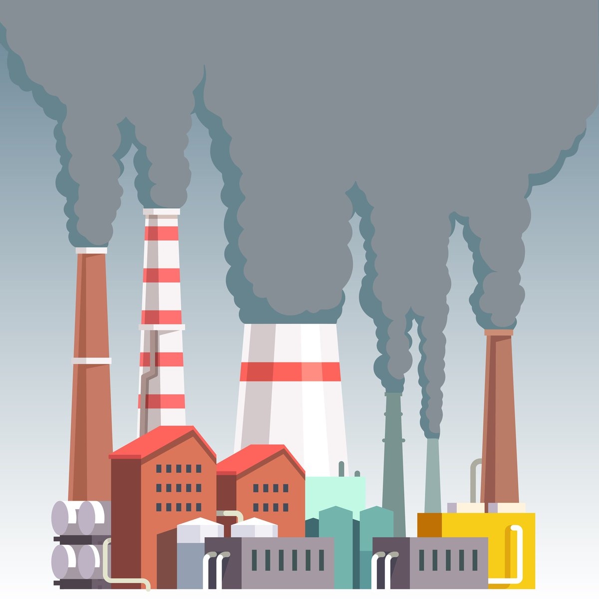Загрязнение воздуха заводами для детей