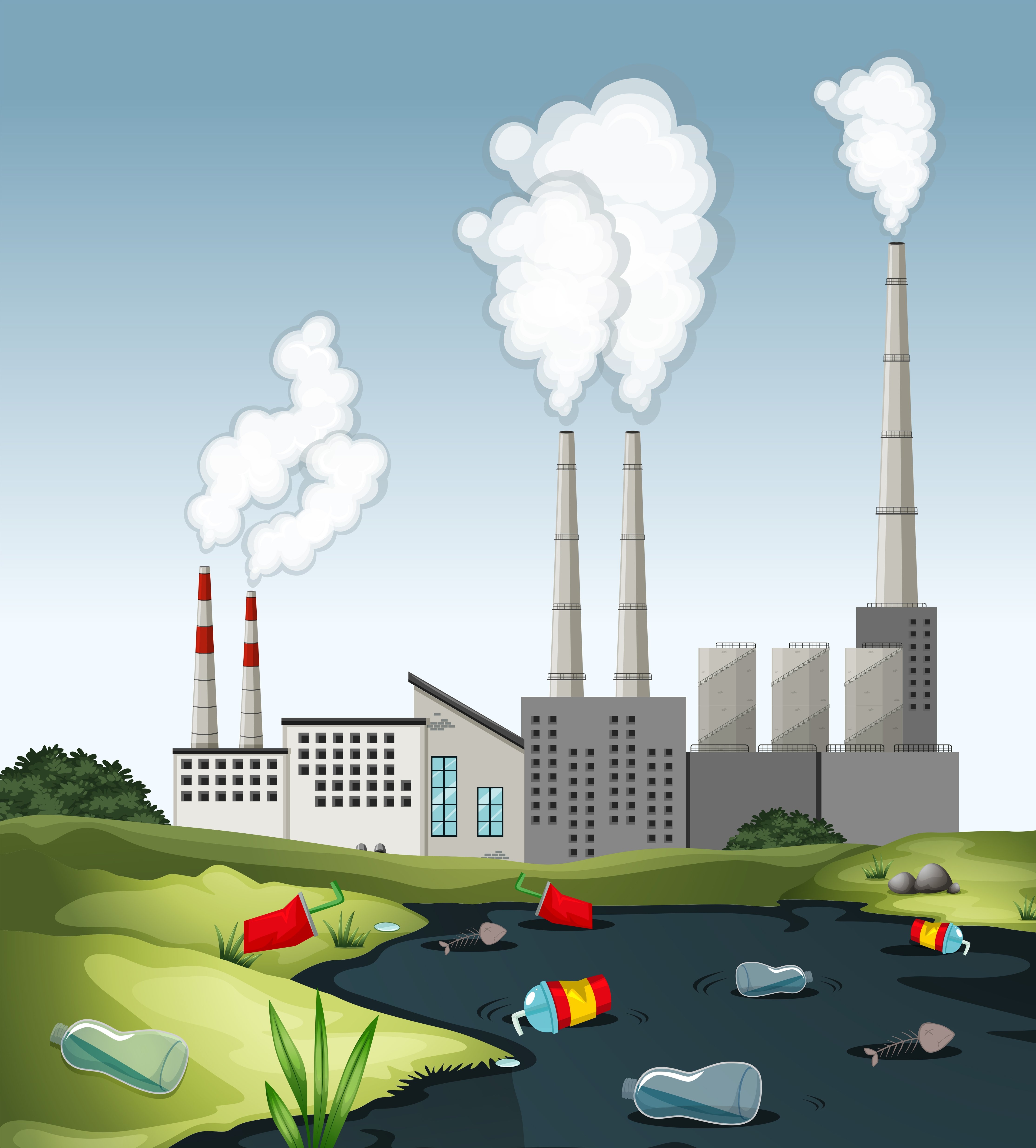 Загрязнение воды заводами и фабриками для детей