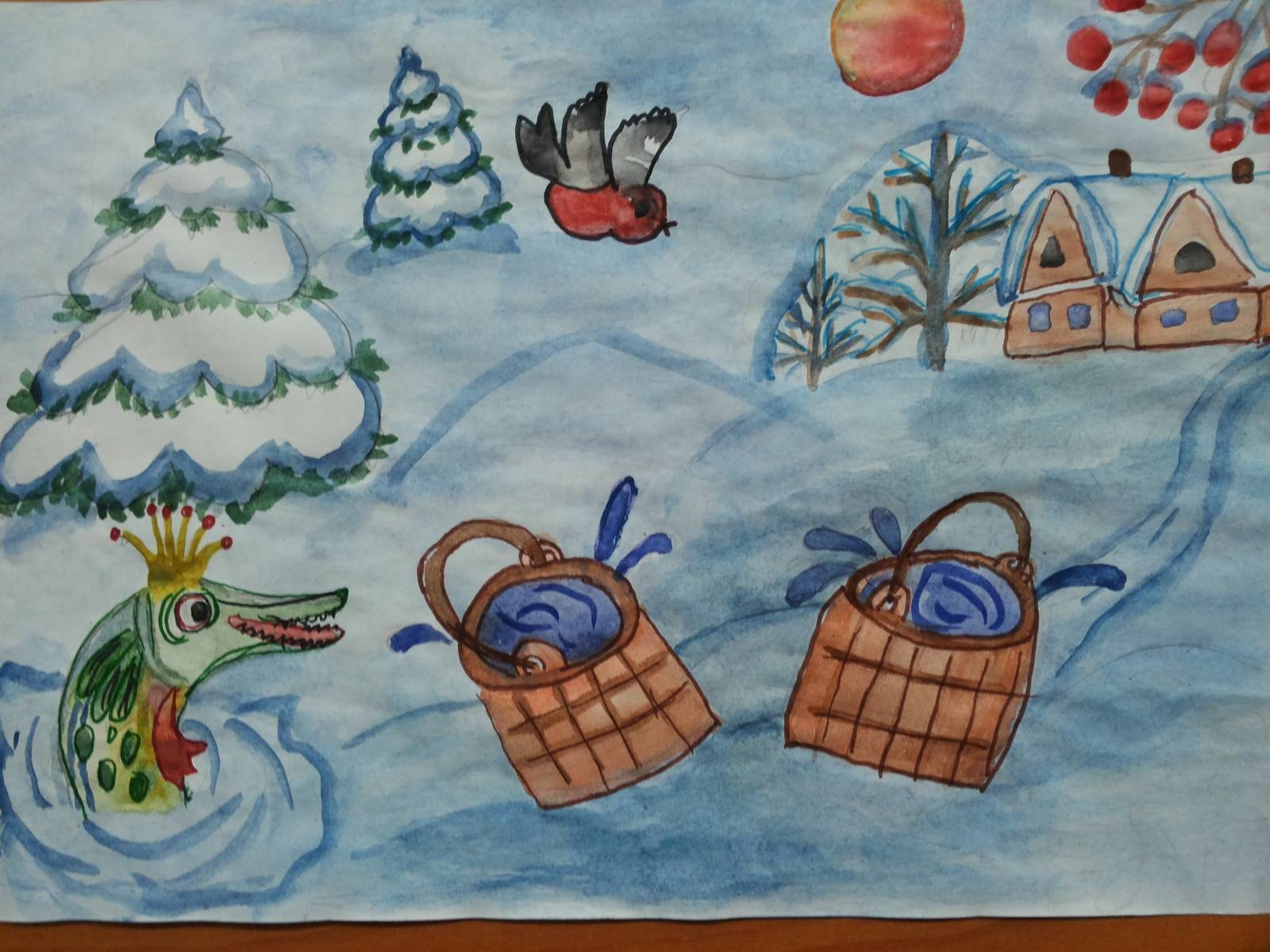 Рисунки по мотивам зимних сказок для детей