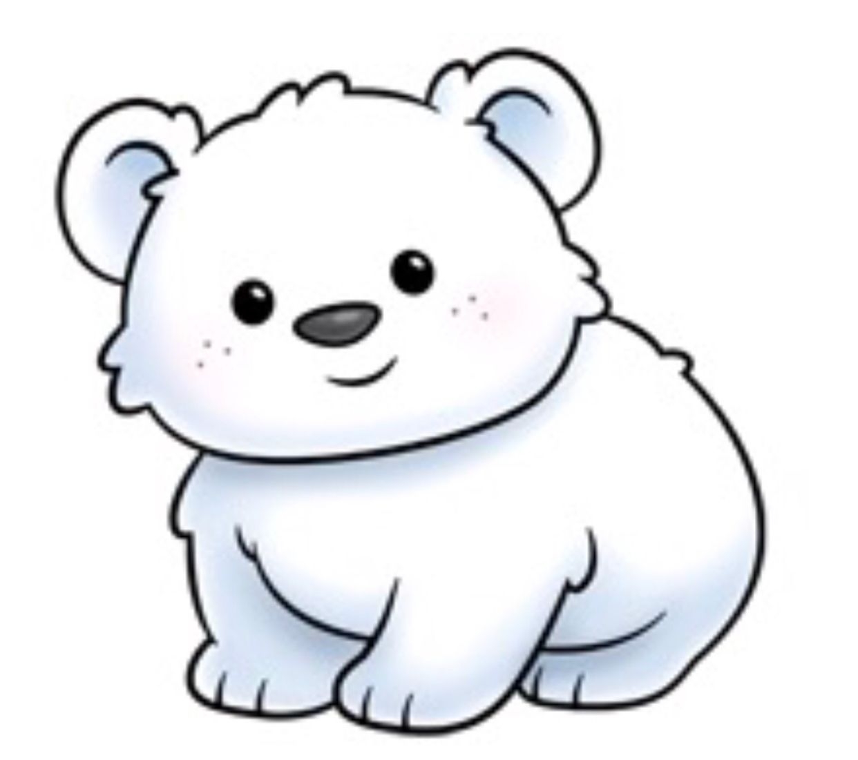 Белый Медвежонок для детей на прозрачном фоне рисунок