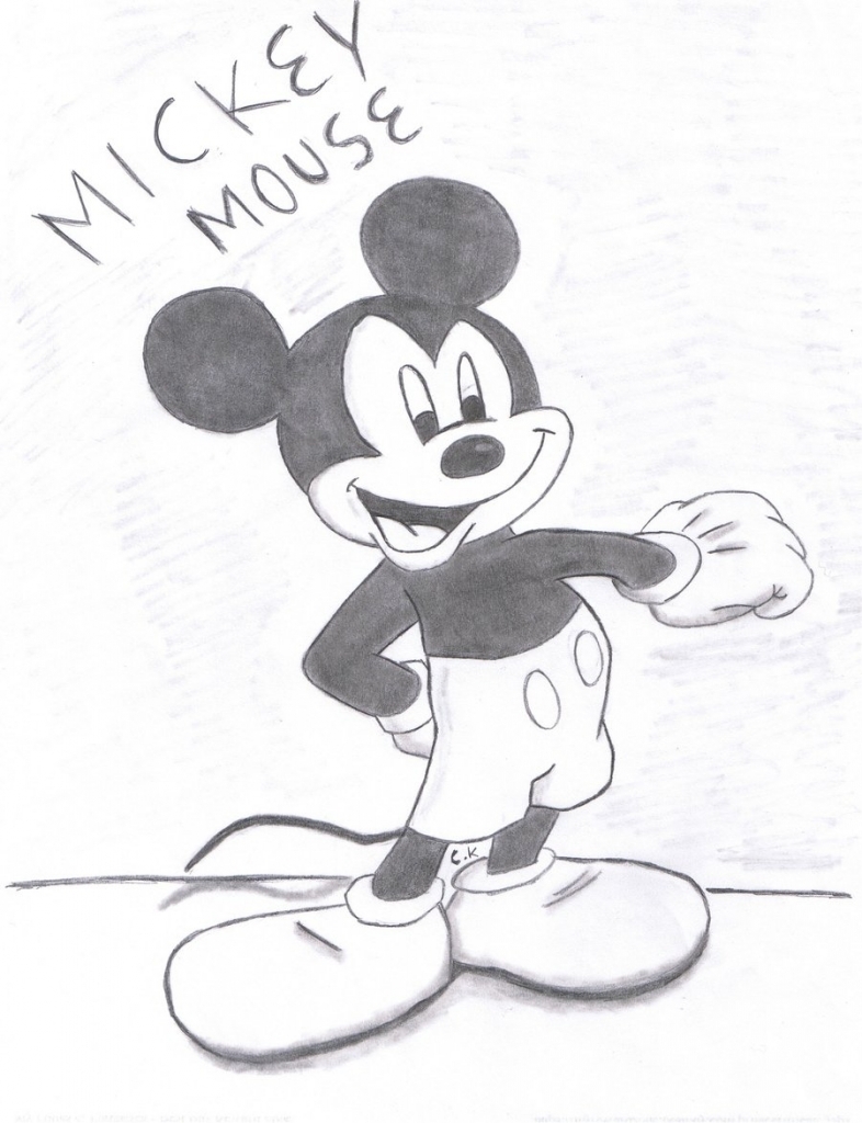 Микки Маус рисунок для срисовки
