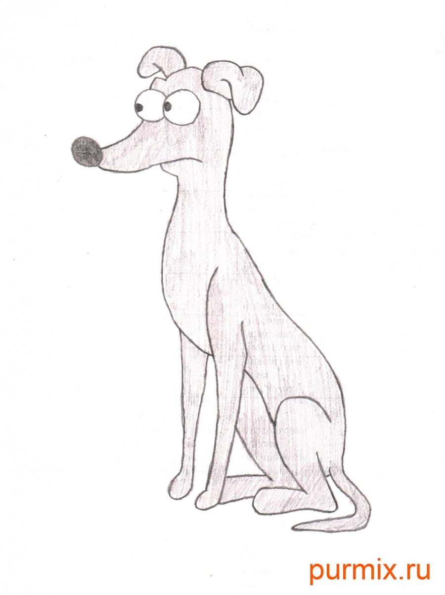 Нарисовать собаку Каштанку для детей