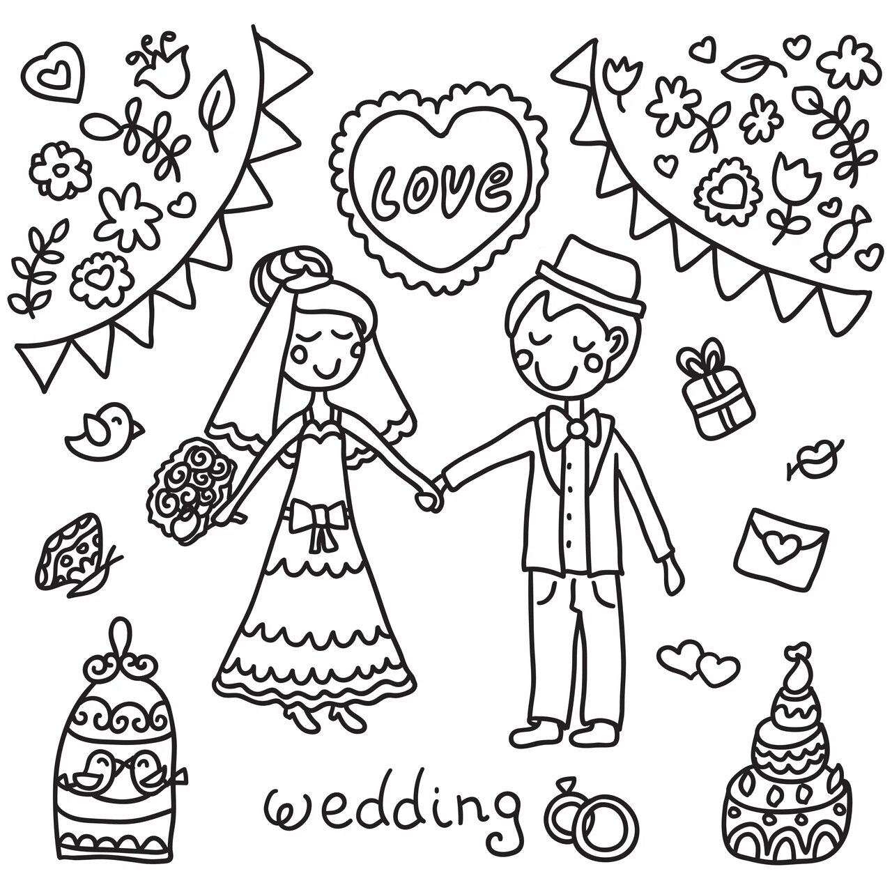 Маленькие рисуночки на свадьбу