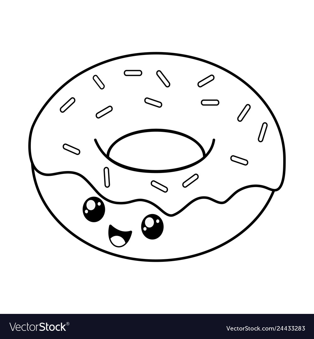 Раскраска пончик с посыпкой