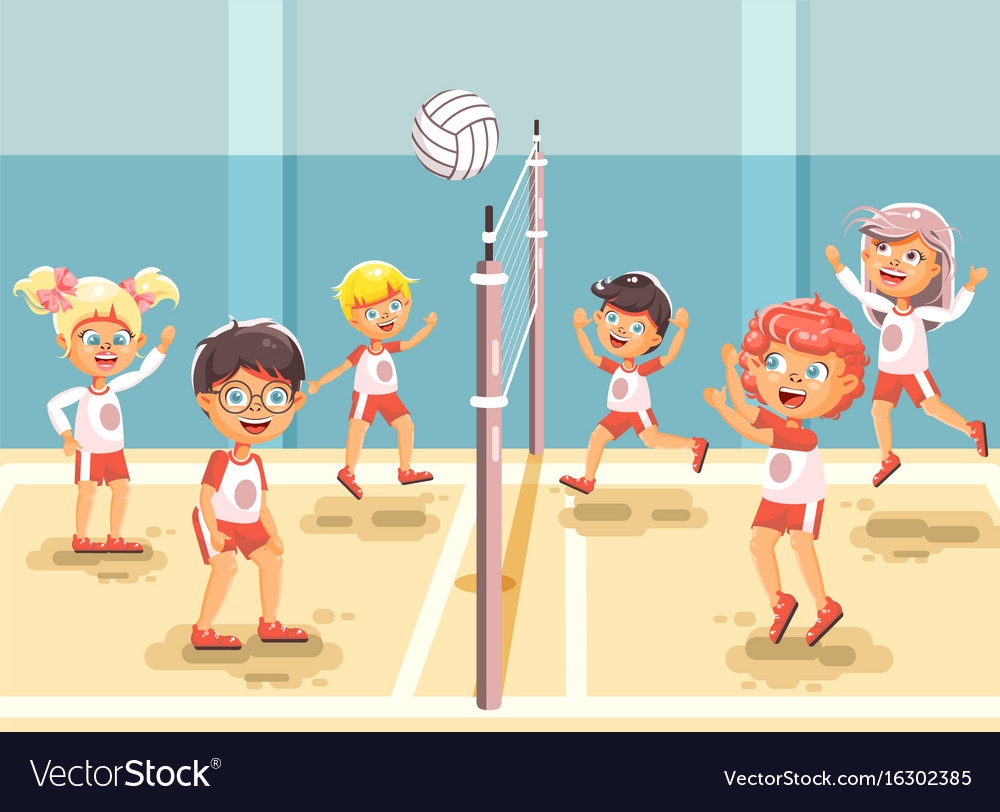 Волейбол для детей иллюстрация