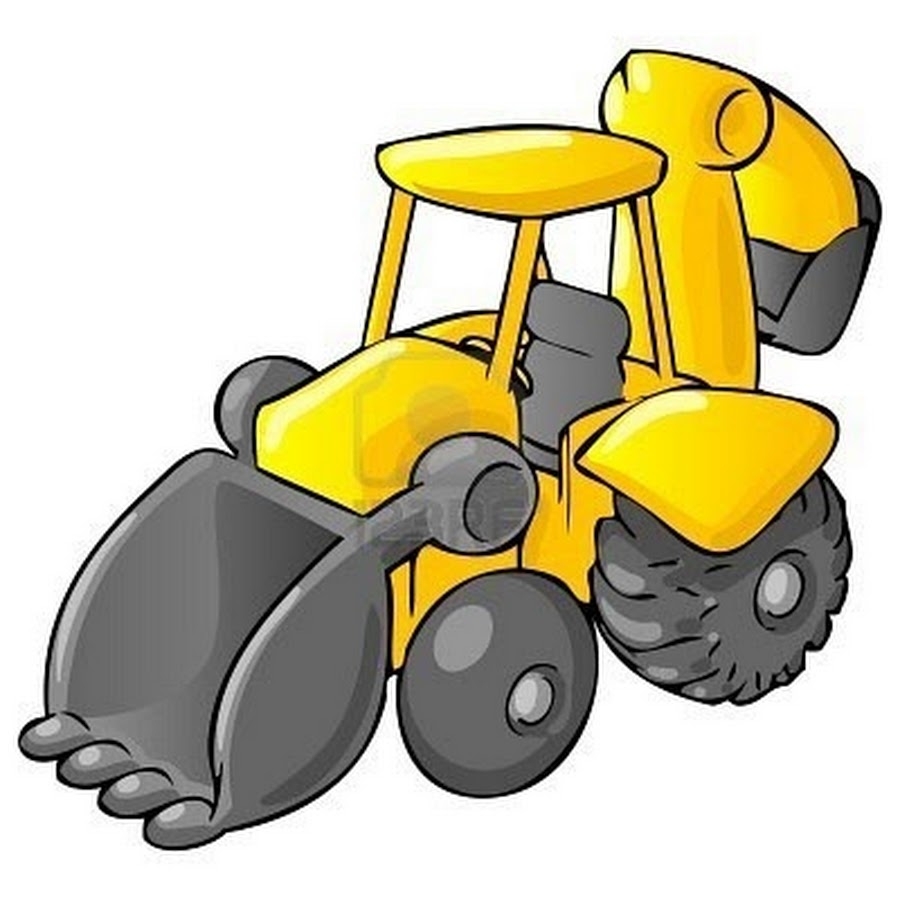 Трактор желтый мультяшный