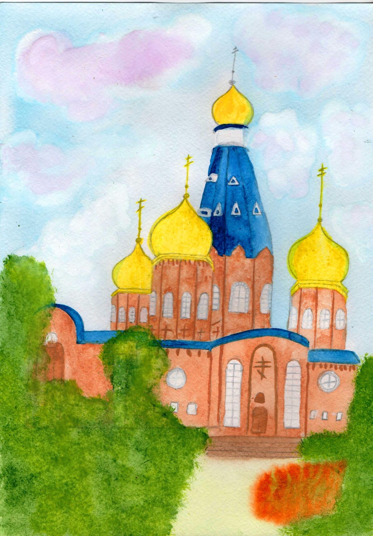 Покровский собор рисунок для детей