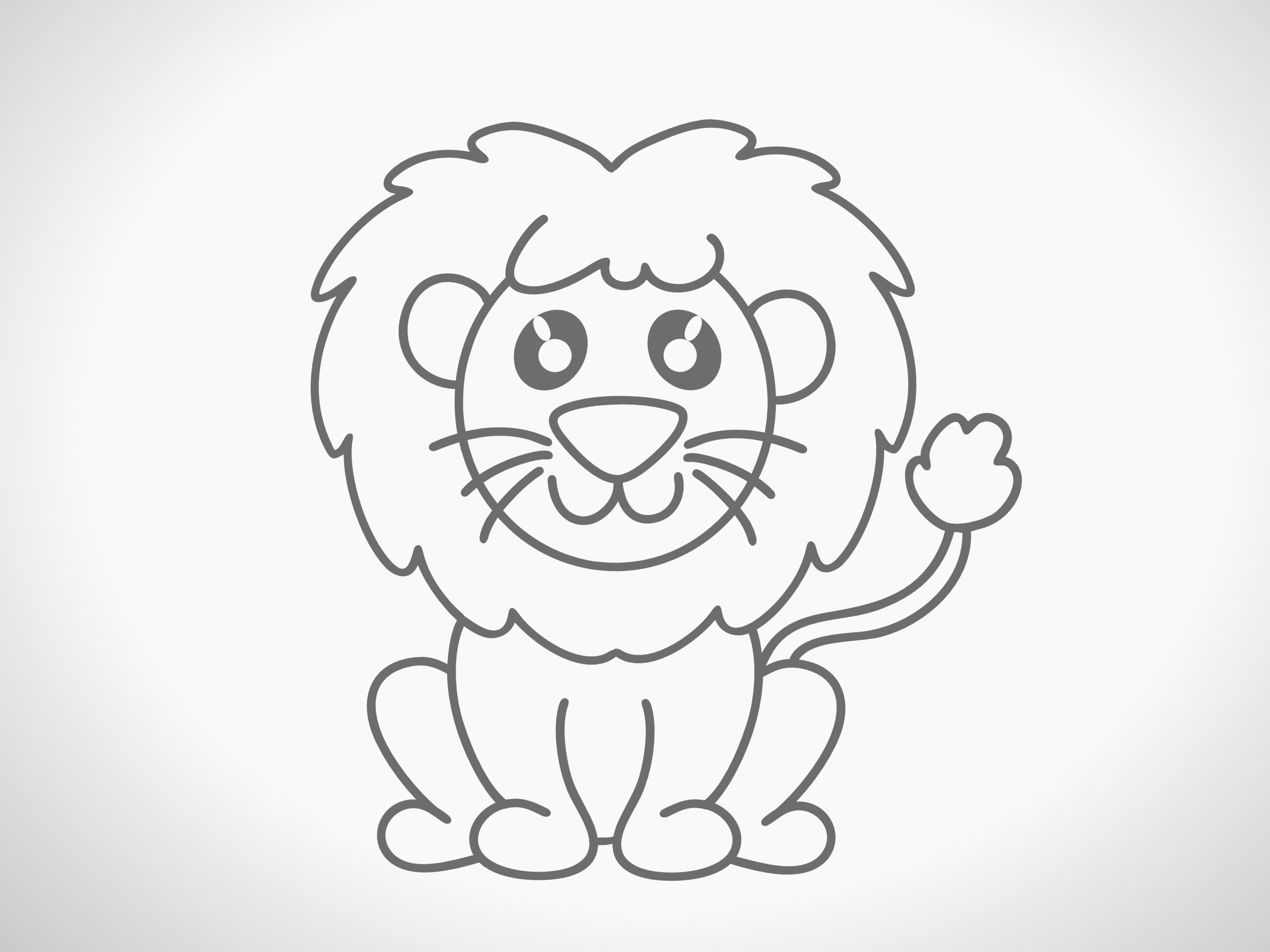 Рисунок Лев для детей легко