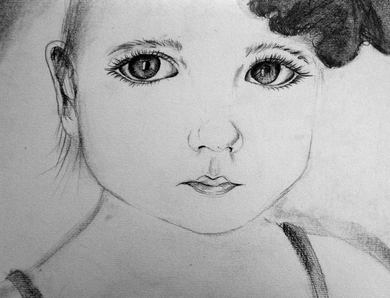 Портрет девочки рисунок для детей легкий