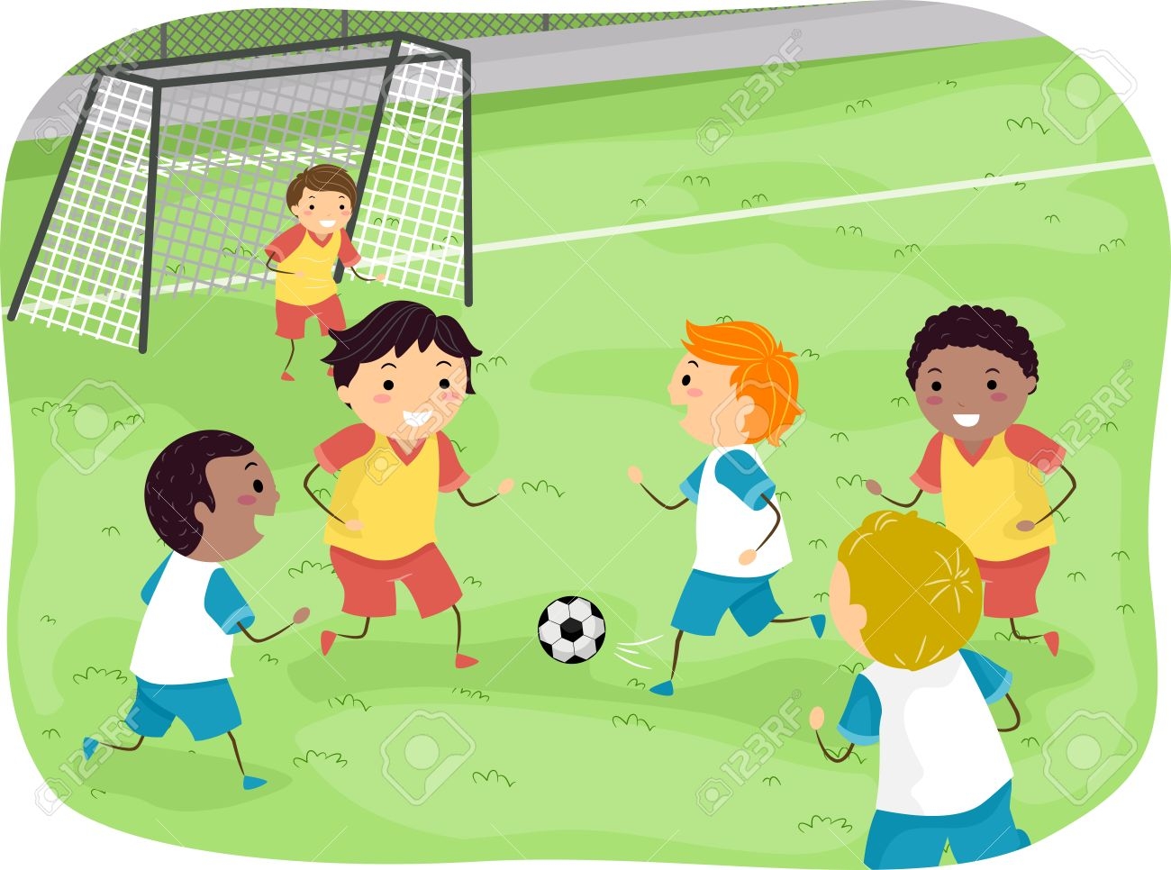 Картина футбольный матч для детей