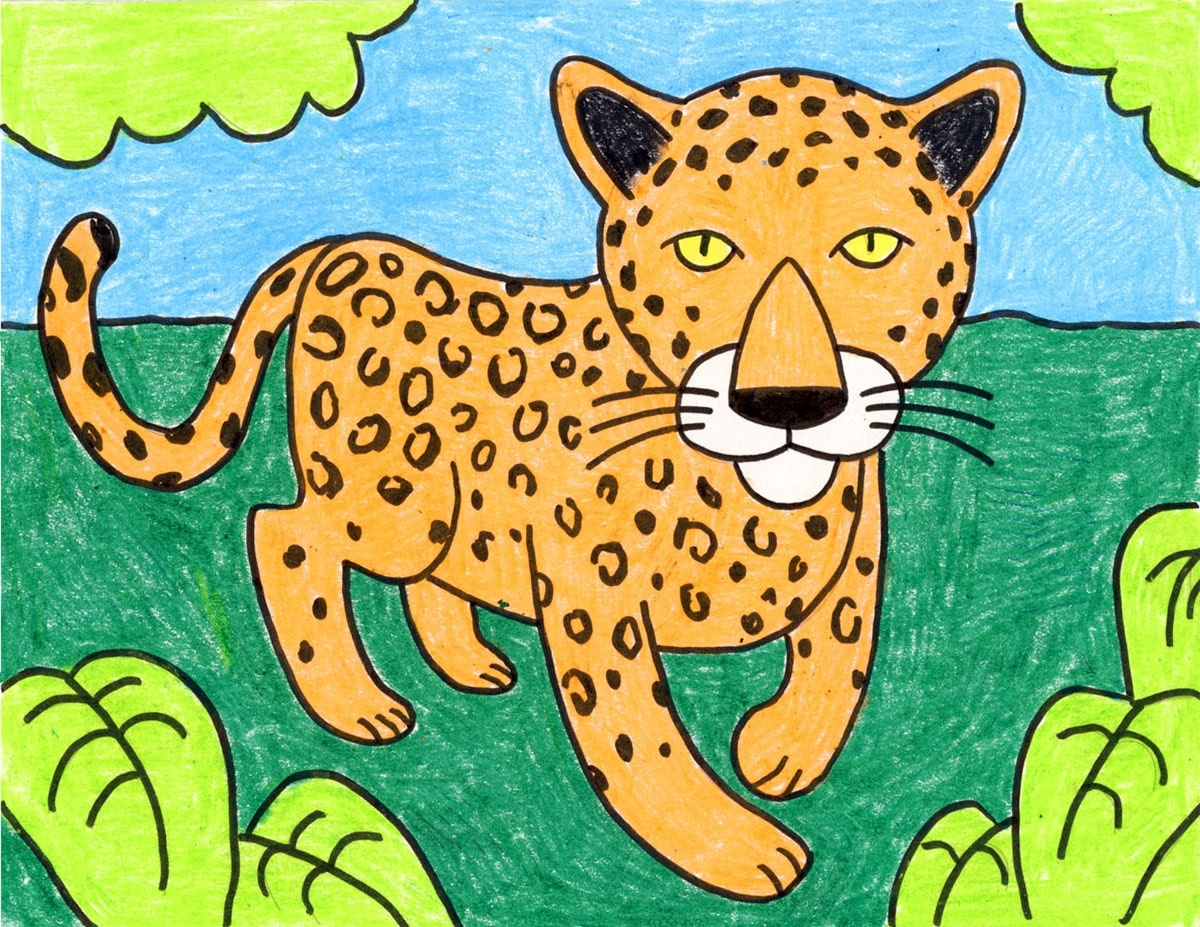 Рисуем леопарда с детьми