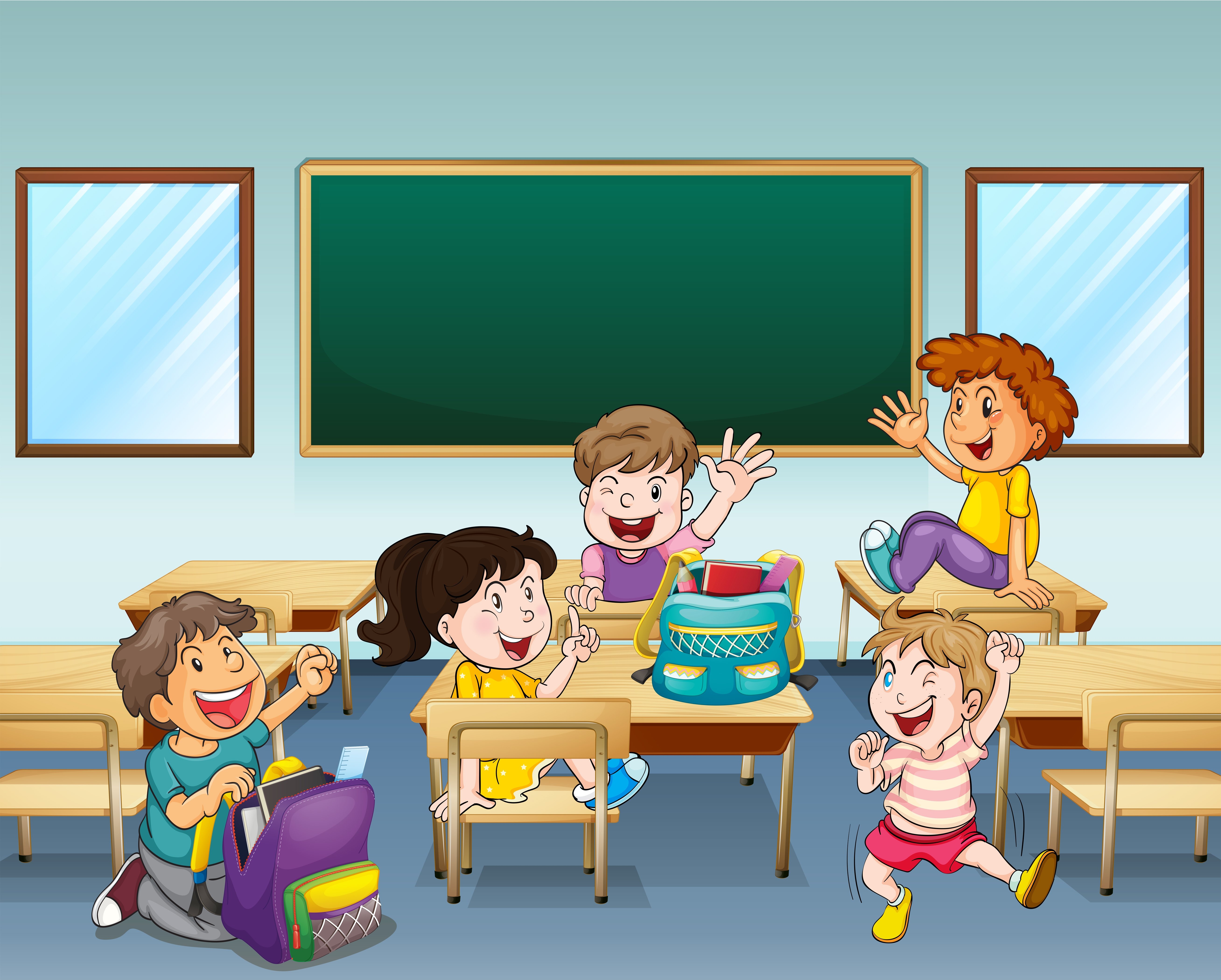 Рисунок дети в классе на уроке