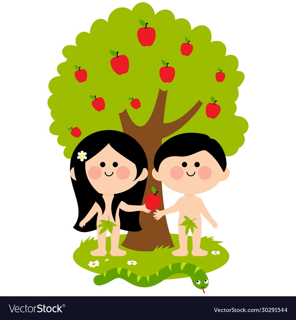 Адам и ева для детей клипарт