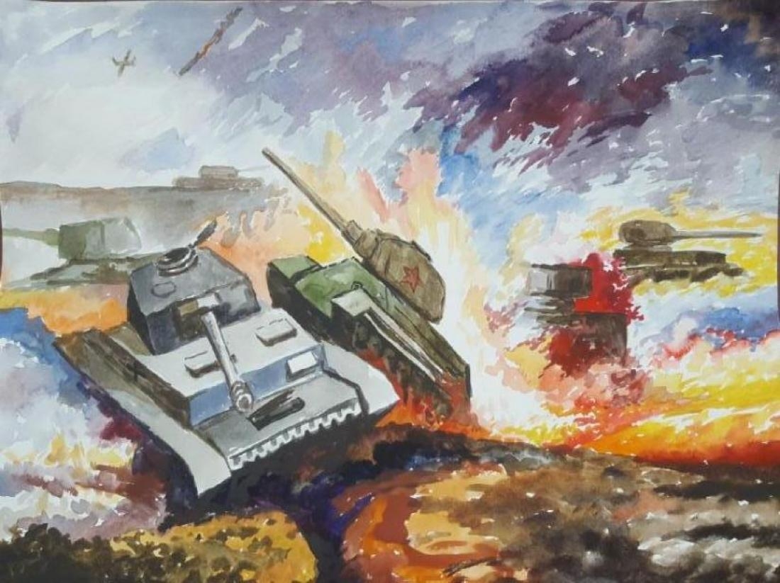 Битва на Прохоровском поле рисунок