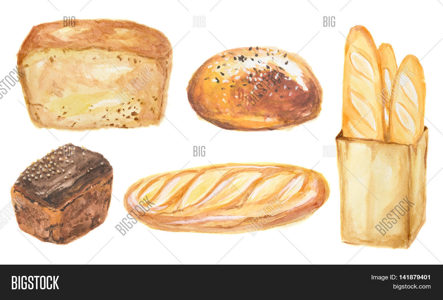 Хлеб акварелью