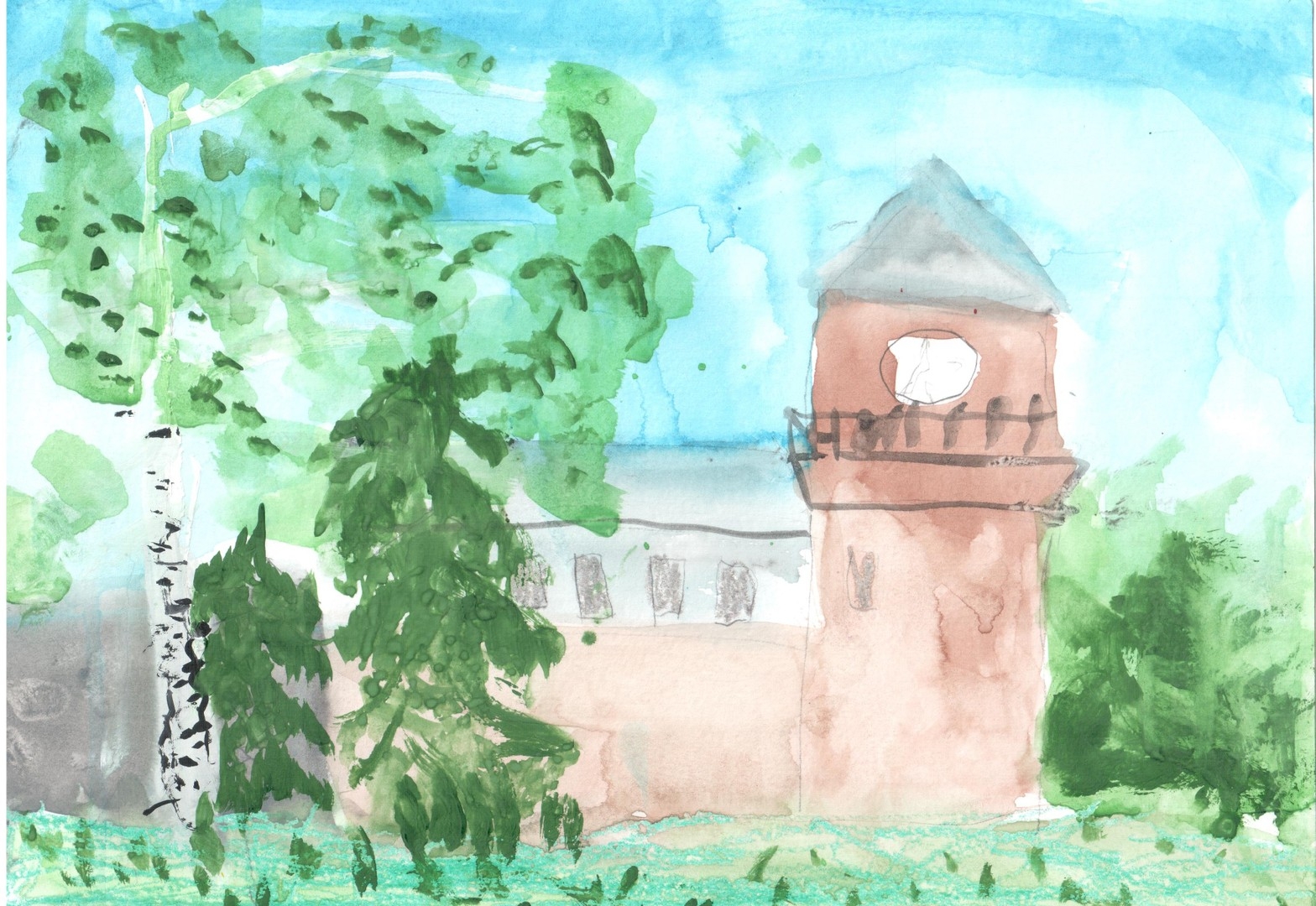 Рисунки башни в Кольчугино